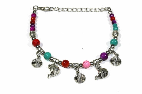 Spirals & Fish Charm Bracelet
