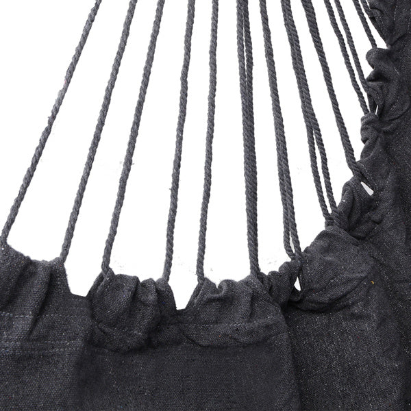 LuneluX – Boho Hanging Chair with Fringe & Cushions (Gray)