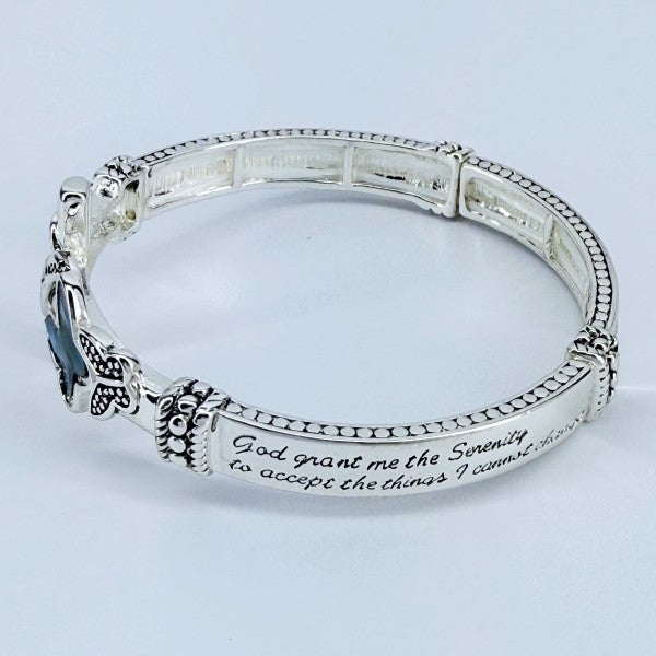 Stretchable Cross Abalone Butterfly Bracelet