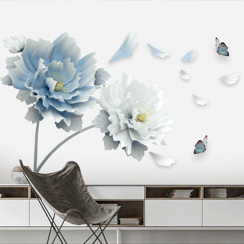 Elegant Floral Bedroom Bedside Wall Sticker – Extra Large Waterproof
