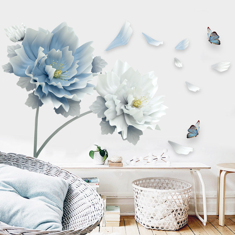 Elegant Floral Bedroom Bedside Wall Sticker – Extra Large Waterproof