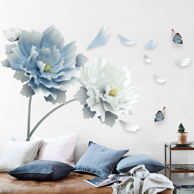 Elegant Floral Bedroom Bedside Wall Sticker – Extra Large Waterproof