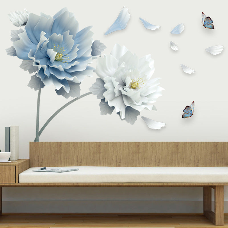 Elegant Floral Bedroom Bedside Wall Sticker – Extra Large Waterproof