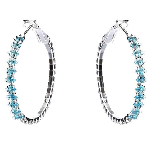 50mm Marquise Cut Halo CZ Hoop Earrings