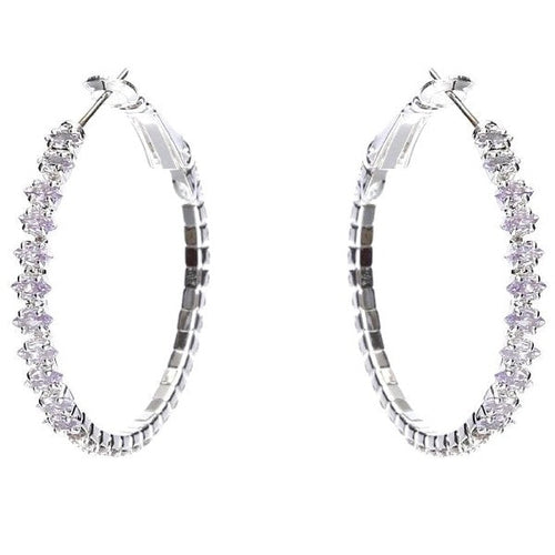 50mm Marquise Cut Halo CZ Hoop Earrings