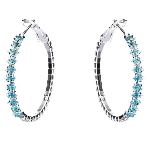 50mm Marquise Cut Halo CZ Hoop Earrings