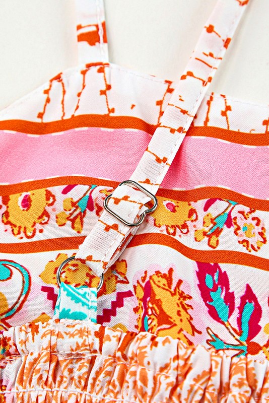 Mint Boho Patchwork Print Square Neck Sundress