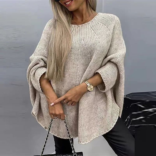 Winter Loose Batwing Sleeve Pullover Sweater - Fashion Oversized
