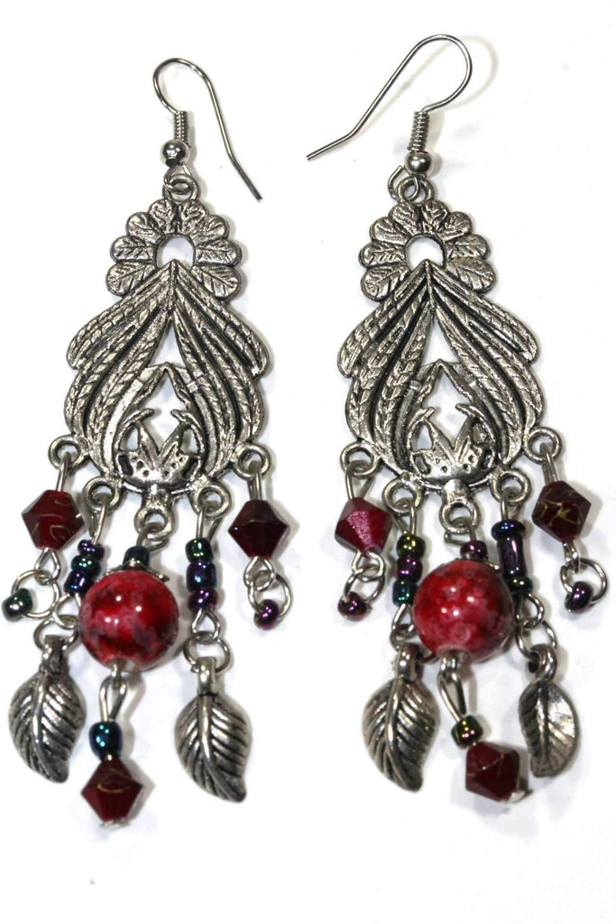 Bohemian Queen Marbled Bead Earrings