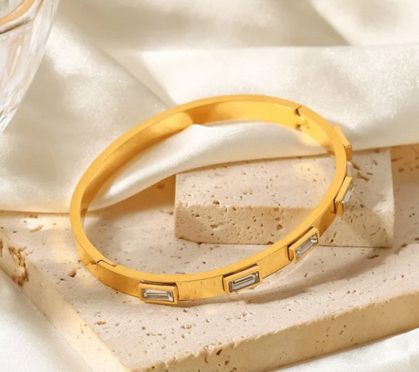 Baguette Gemstone Cuff Bracelet