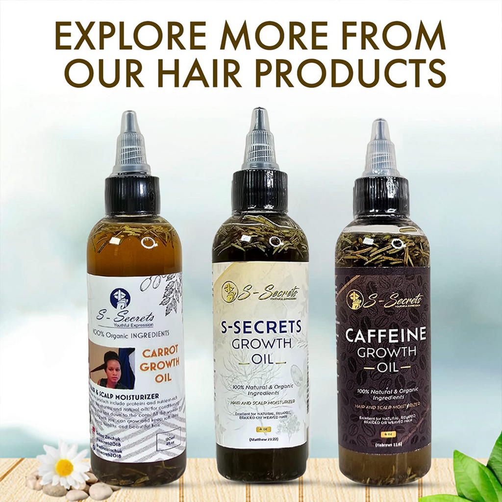Caffeine Hair Growth Oil 4oz - Herbal Blend with Biotin & Essential