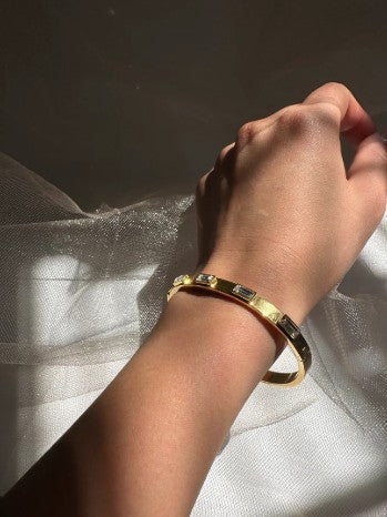 Baguette Gemstone Cuff Bracelet