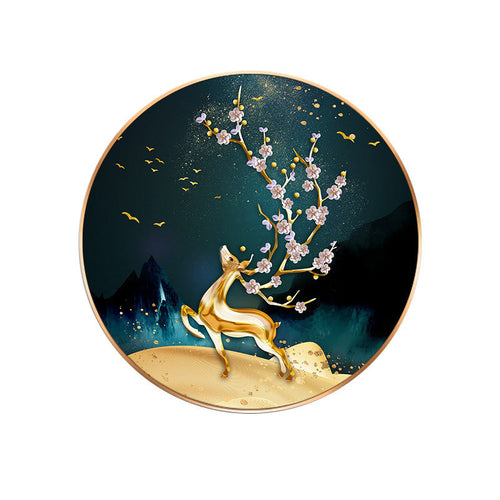 Golden Deer Diamond Painting – Crystal Mosaic Wall Art for Living Room