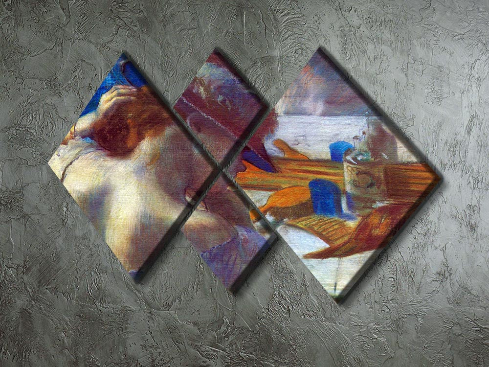Before the mirror by Degas 4 Square Multi Panel Canvas