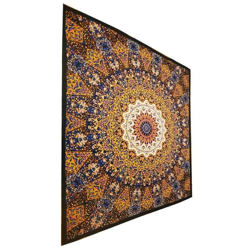Chakra Star Indian Elephant Mandala Tapestry