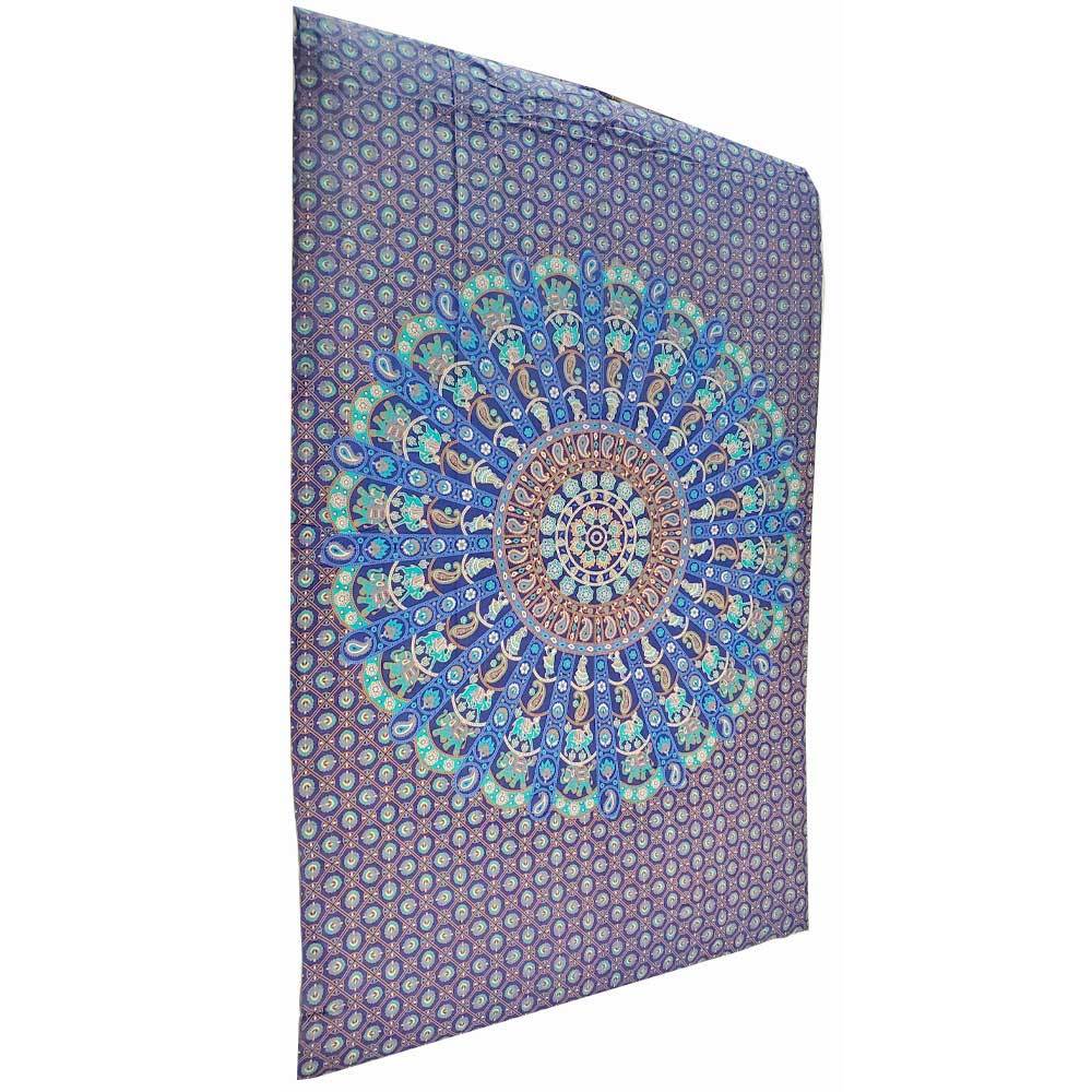 Blue Radha Krishna Image Elephant Bohemian Camel Mandala Tapestry