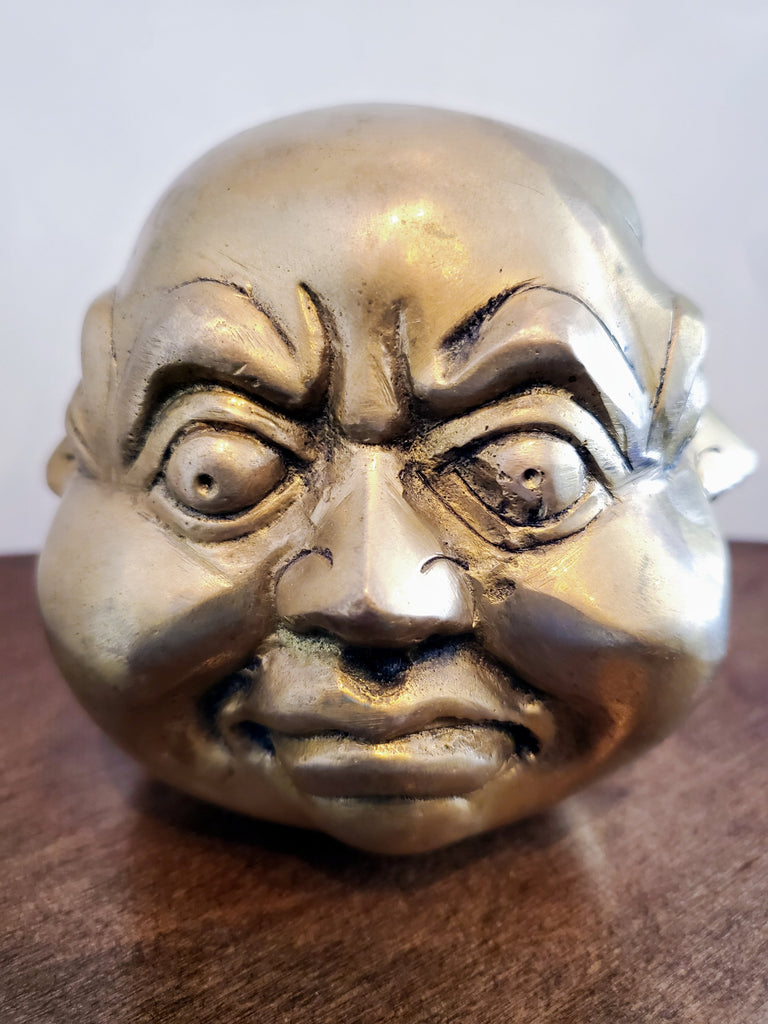Brass Four Faced Buddha Head Figurine