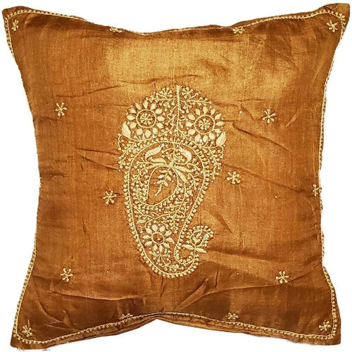 Brinda Embroidery Design Silk Fabric Cushion Cover Design Home Accent