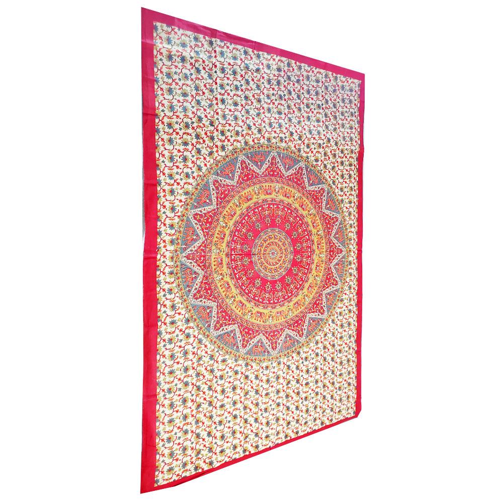 Chakra Star Sign Indian Elephant Mandala Tapestry Wall Hanging