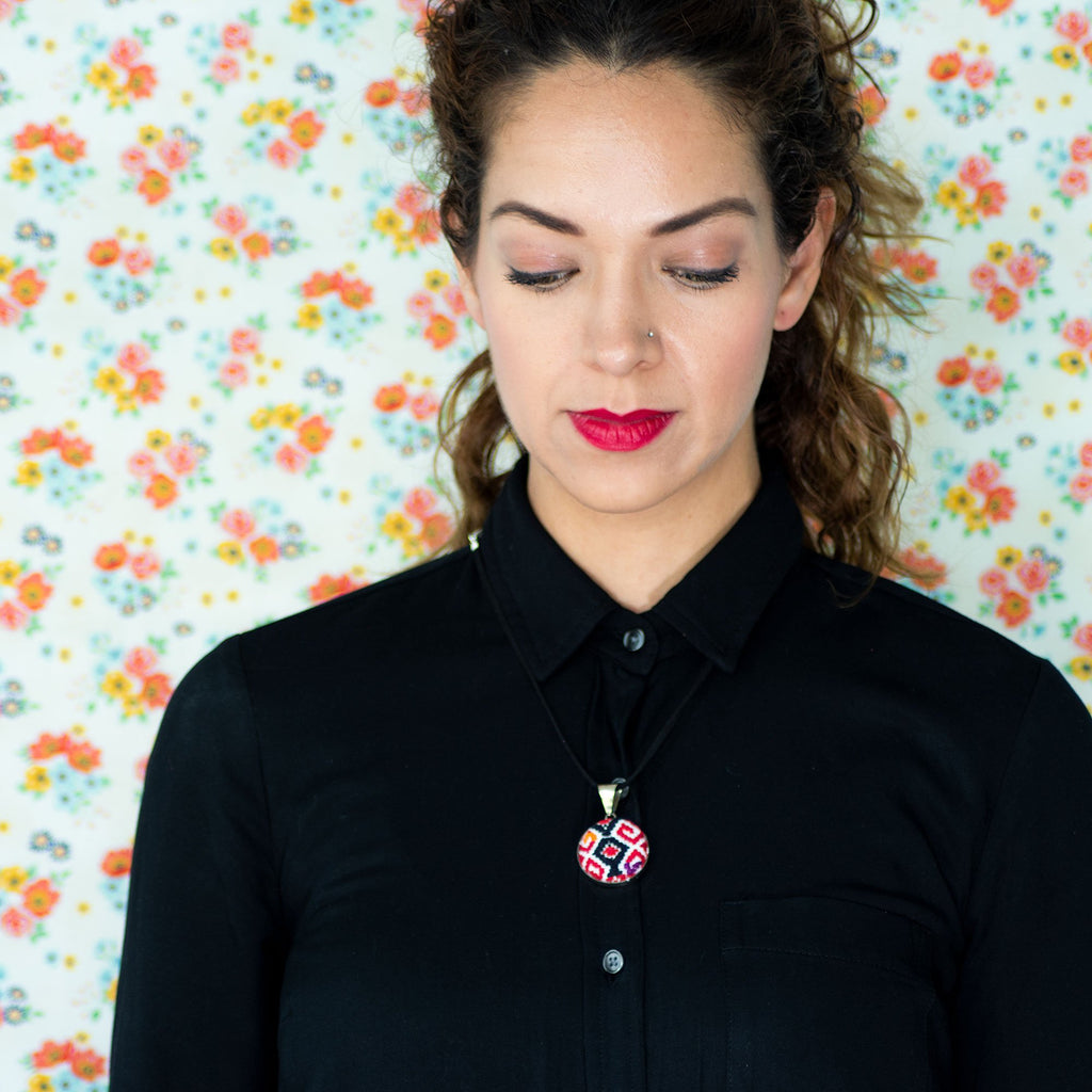 Ethnic Design Woven Pendant