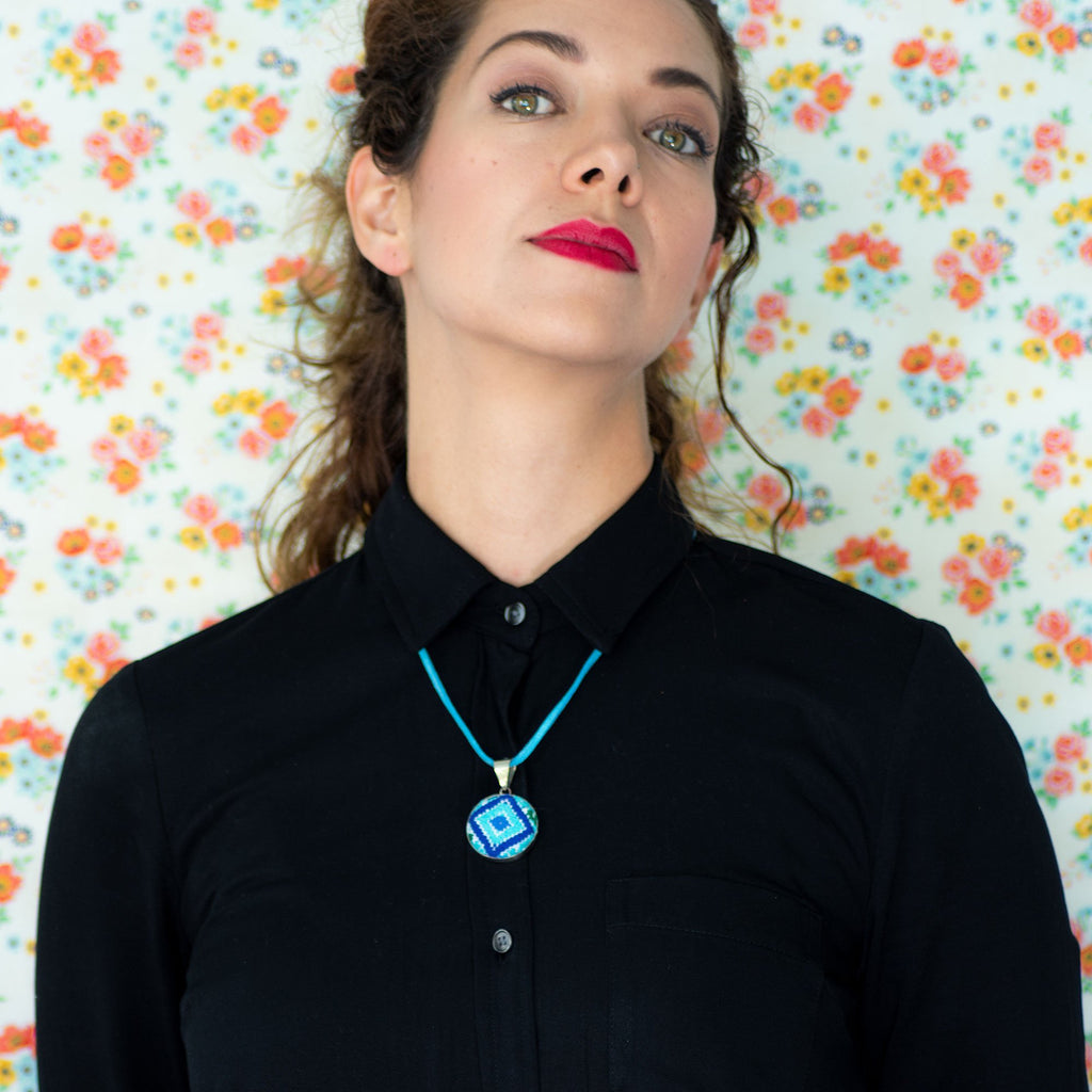 Ethnic Design Woven Pendant