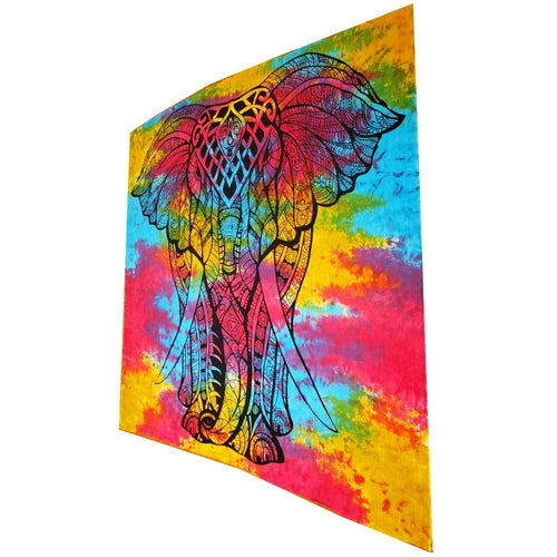 Indian Bohemian Elephant Tapestry Full Size Psychedelic Wall Hanging
