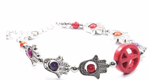 Hamsa Hands & Peace Bracelet