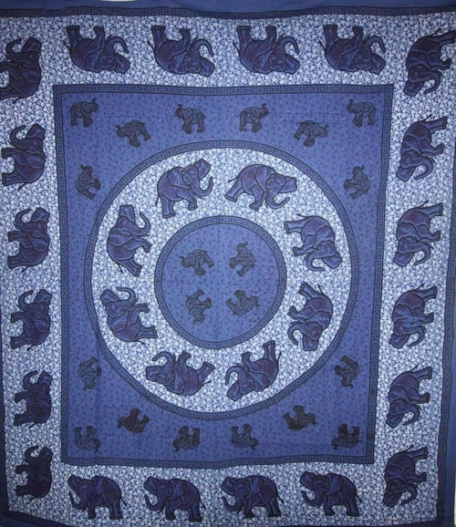 Elephant Herd Mandala Tapestry