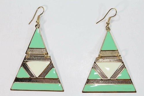 Egyptian Style Enamel Earrings