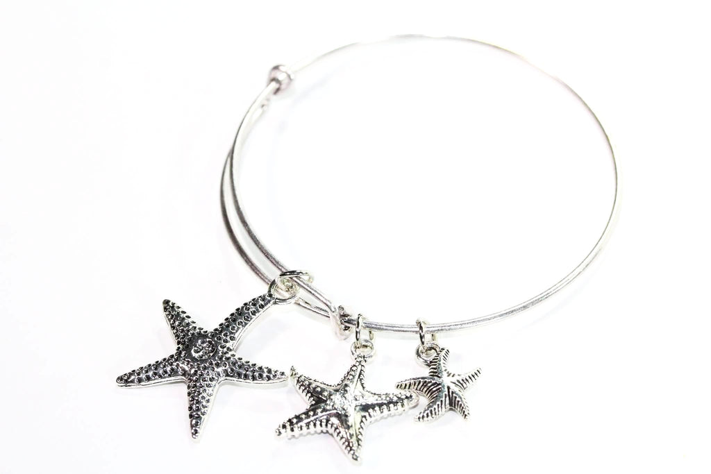 Silver Tone Charm Bangle