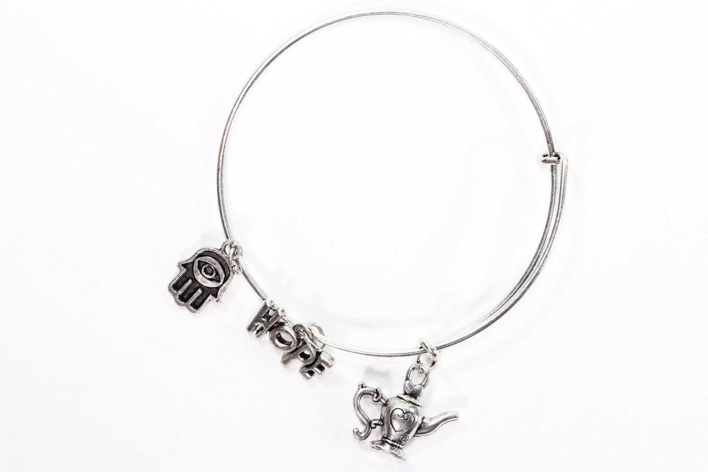 Silver Tone Charm Bangle
