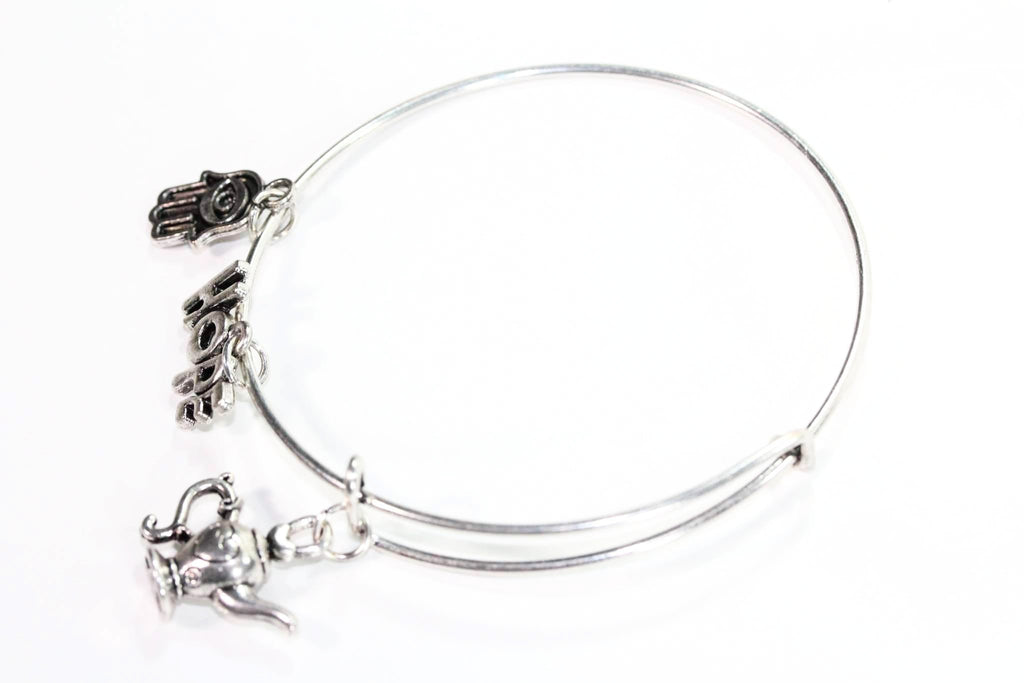 Silver Tone Charm Bangle