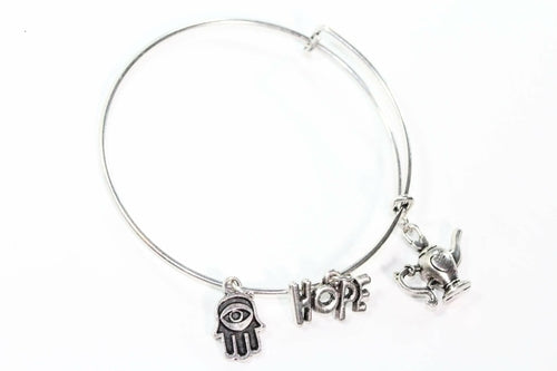 Silver Tone Charm Bangle