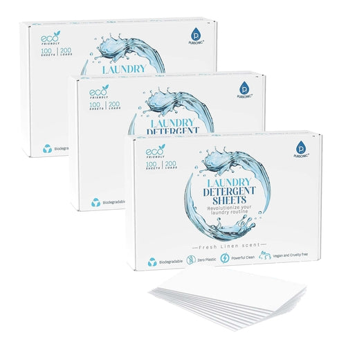 Natural Laundry Detergent Sheets, Eco Friendly– Fresh Linen Scent