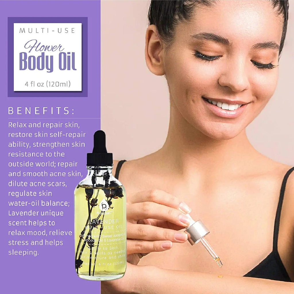 Lavendar Flower Multi Use Body Oils 4 Oz