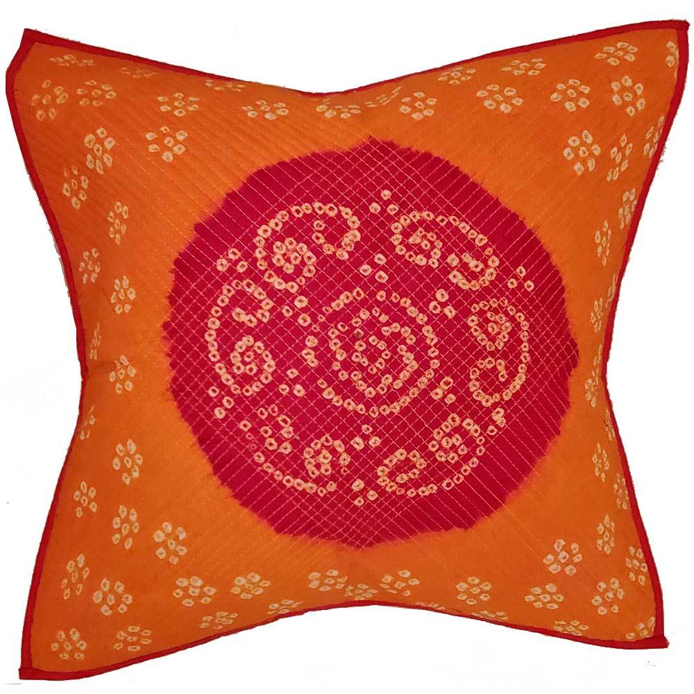 Bandhini Print Cotton Cushion Cover Design Floral Pattern Home Accent