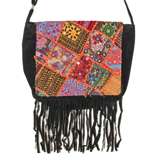 Mirror Work Fabric Patchwork Embroidery Pattern Vintage Canvas Fringe