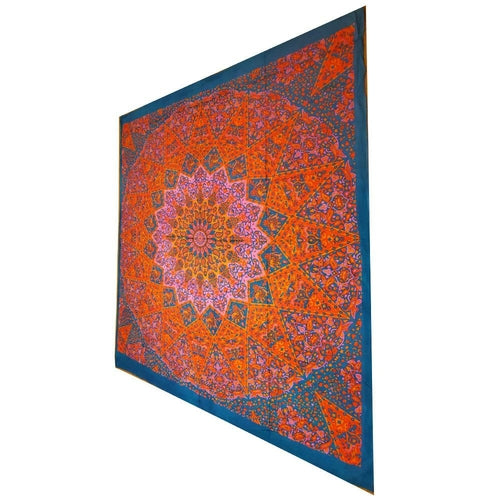 Chakra Star Indian Elephant Mandala Tapestry