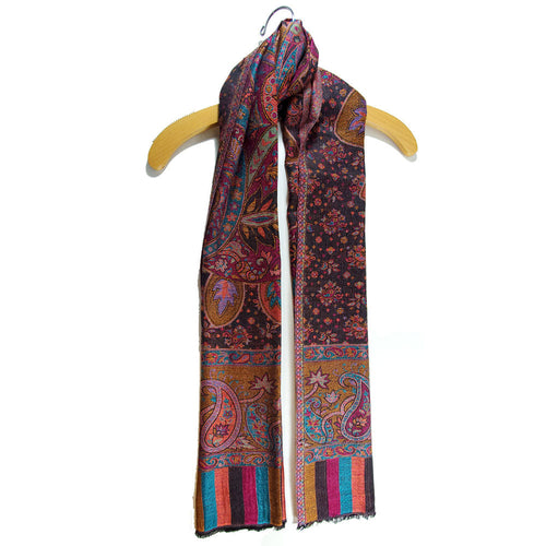 Reversible Faux Pashmina Fabric Silk Rayon Blend Floral Theme