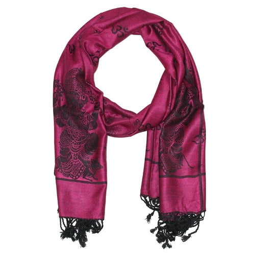 Reversible Scarf Pattern Ganesha Print Shawl