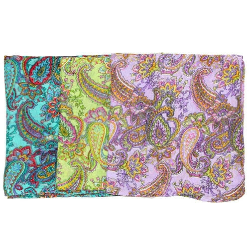 Vibrant Paisley Cotton Fabric Pattern Scarf