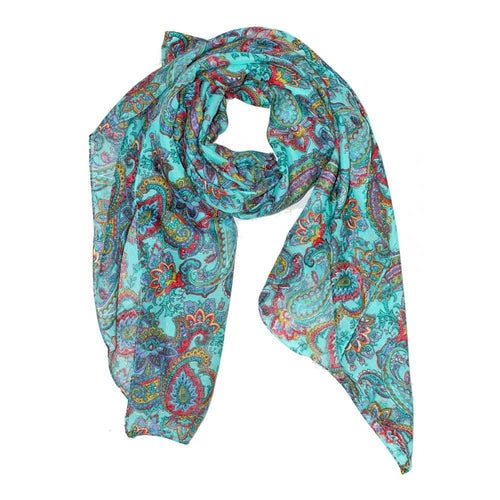Vibrant Paisley Cotton Fabric Pattern Scarf