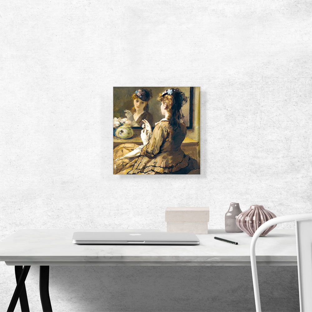 Young Woman In Front Of The Mirror