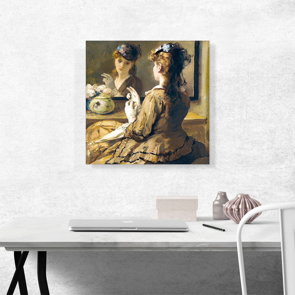 Young Woman In Front Of The Mirror