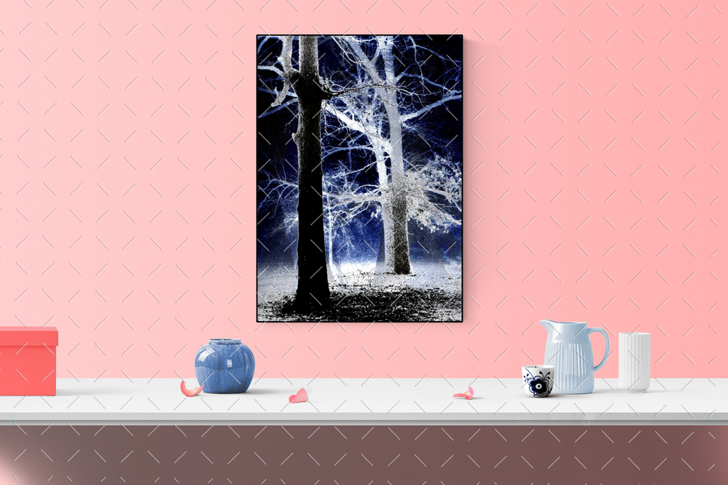 Trees In The Fog Modern Abstract Pop Art Canvas Print