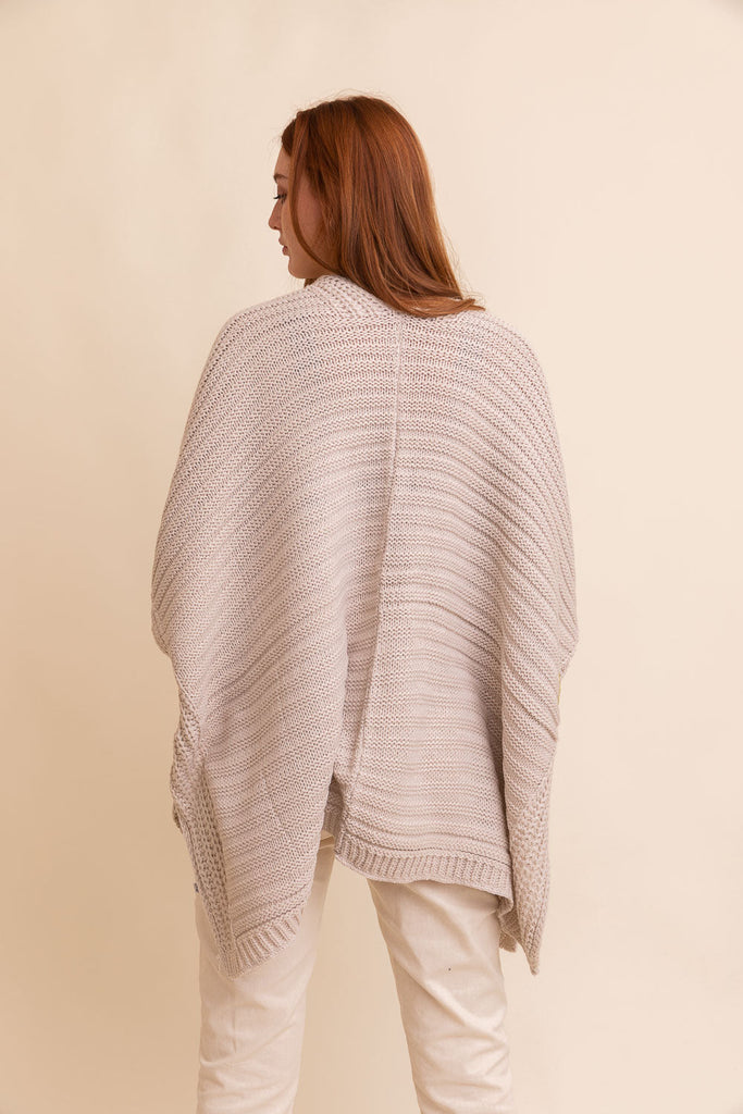 Ridged Rib Knit Ruana – Stylish Layering Wrap