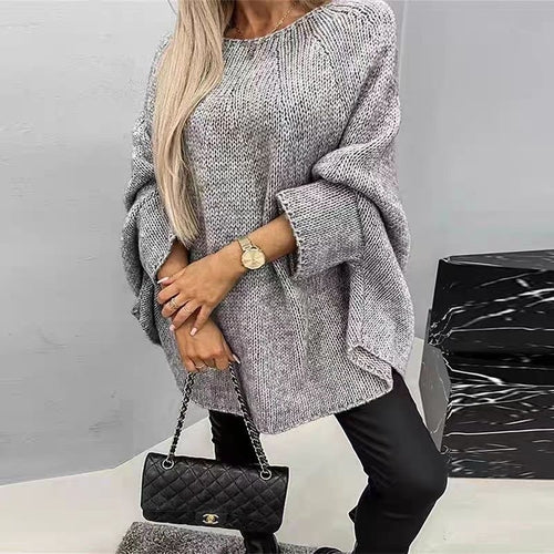 Winter Loose Batwing Sleeve Pullover Sweater - Fashion Oversized