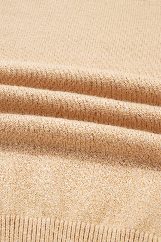 Solid High Neck Sweater and Pleated Mini Skirt Set