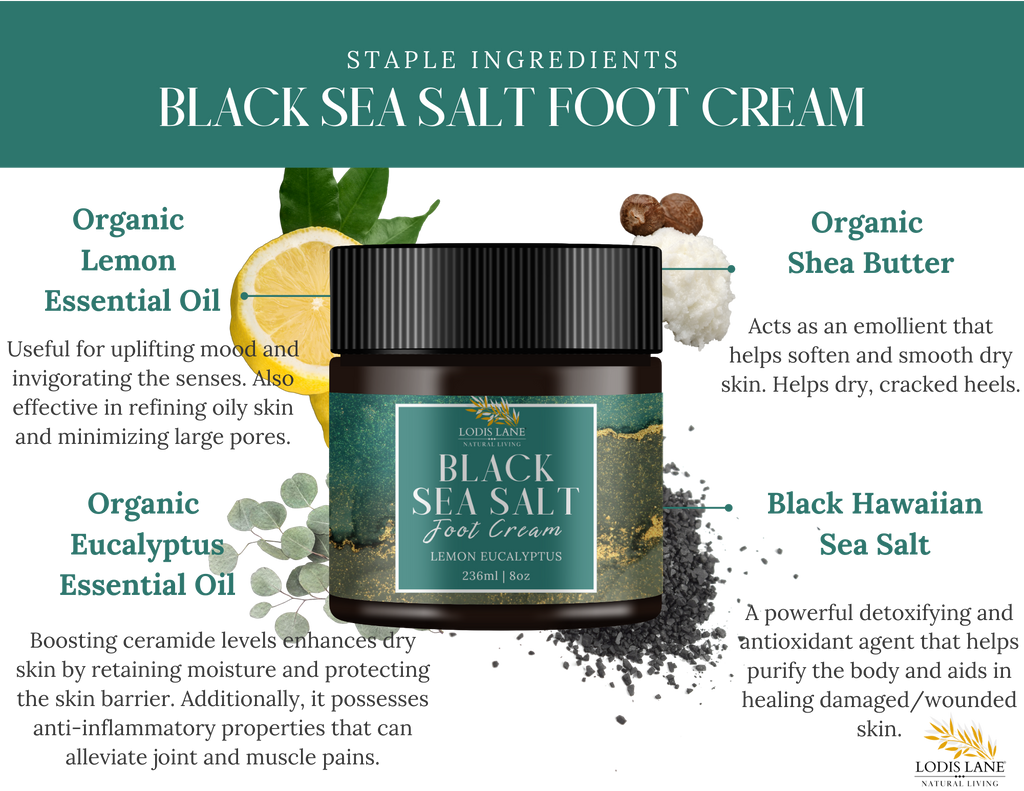 Lemon Eucalyptus Black Sea Salt Foot Cream