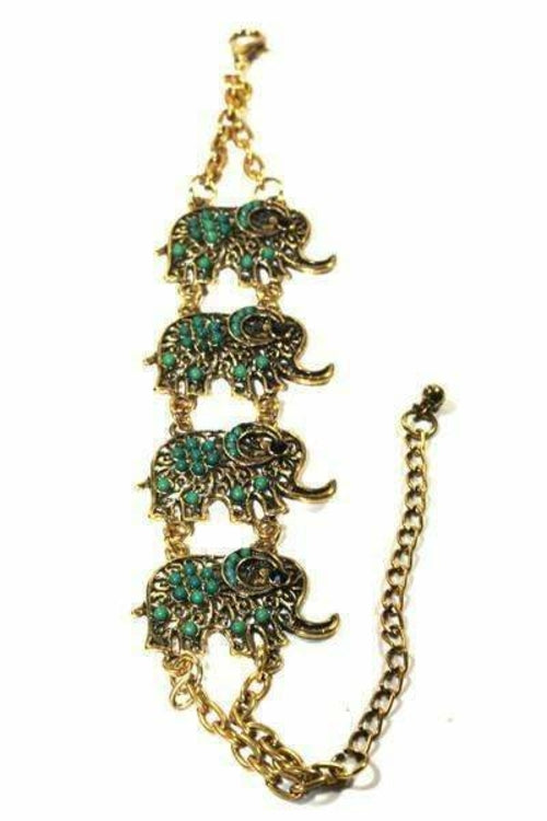 Colorful Bead Drop Elephant Bracelet